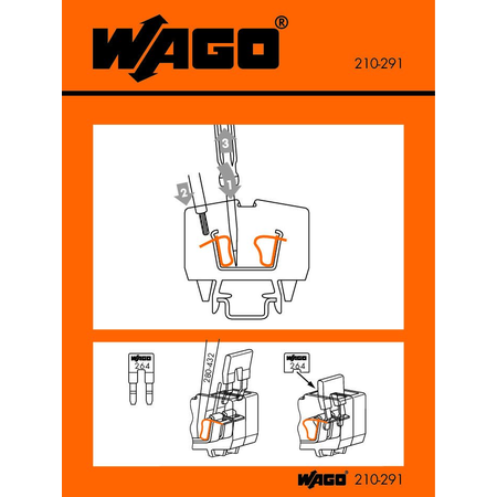 Stickers for operating instructions; for front-entry, miniature rail-mounted terminal blocks; 264 Series