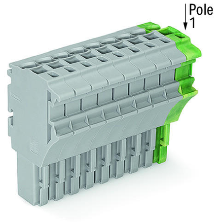 1-conductor female plug; 2.5 mm²; 11-pole; 2,50 mm²; gray, green-yellow