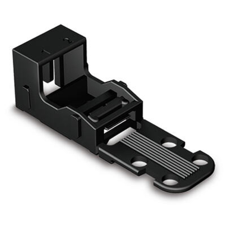 Mounting carrier; for 2-conductor terminal blocks; 221 Series - 4 mm²; with snap-in mounting foot for horizontal mounting; black