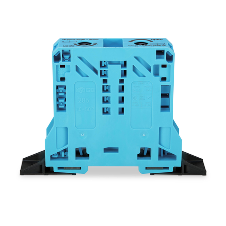 2-conductor through terminal block; 50 mm²; lateral marker slots; with fixing flanges; POWER CAGE CLAMP; 50,00 mm²; blue