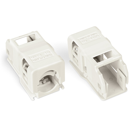 Strain relief housing; 2-pole; with locking clip; for 1 cable; 3.8 … 8.2 mm; 17.5 mm; white