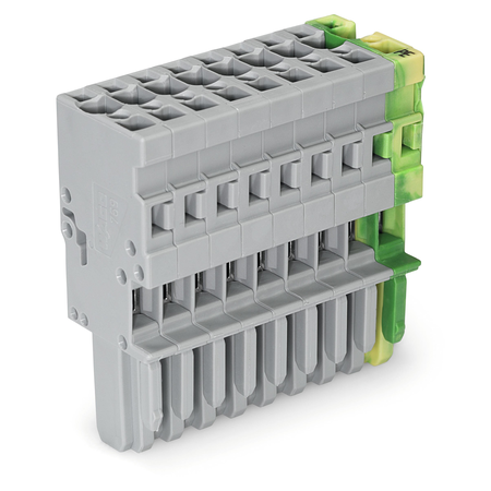 1-conductor female plug; 4 mm²; 9-pole; 4,00 mm²; gray, green-yellow