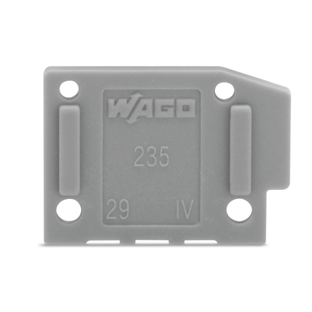 End plate; snap-fit type; 1 mm thick; light gray