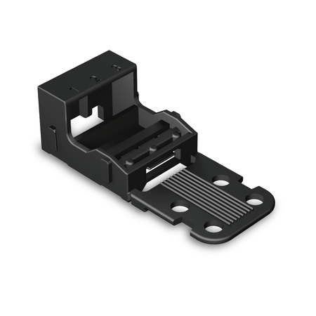 Mounting carrier; for 3-conductor terminal blocks; 221 series - 4 mm²; for screw mounting; black