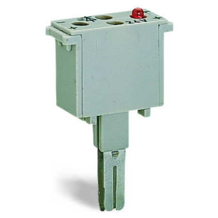 Component plug; 2-pole; LED (red); 24 VDC; 10 mm wide; gray