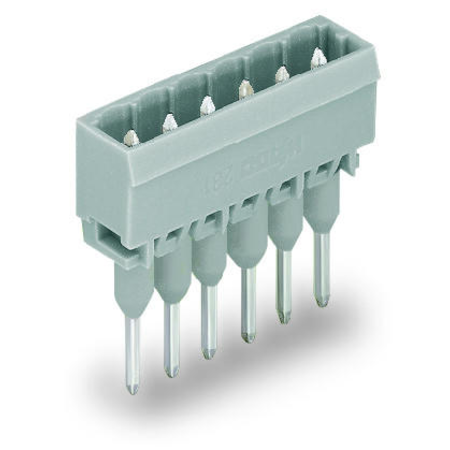 Male connector for rail-mount terminal blocks; 1.2 x 1.2 mm pins; straight; Pin spacing 5 mm; 12-pole; gray