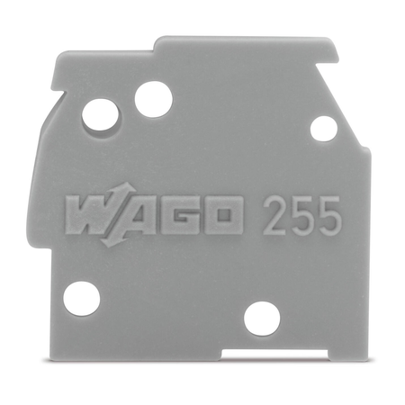 End plate; snap-fit type; 1 mm thick; dark gray