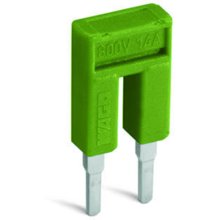 Push-in type jumper bar; insulated; 2-way; Nominal current 14 A; yellow-green