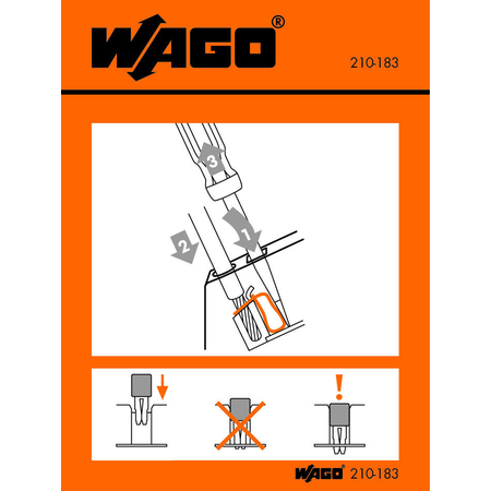 Stickers for operating instructions; for front-entry rail-mounted terminal blocks, angled type; 280 and 281, 780 to 784 Series