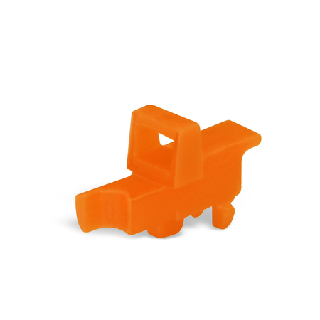 Lock-out; prevents reclosing of slide link; Snap-in type; for 2003 Series; orange