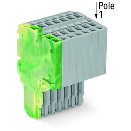 2-conductor female connector; 1.5 mm²; 8-pole; 1,50 mm²; green-yellow, gray