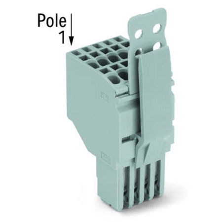 2-conductor female connector; strain relief plate; 1.5 mm²; 10-pole; 1,50 mm²; gray