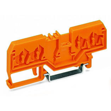 Spacer of same profile; suitable for 4-conductor terminal blocks of horizontal type; orange