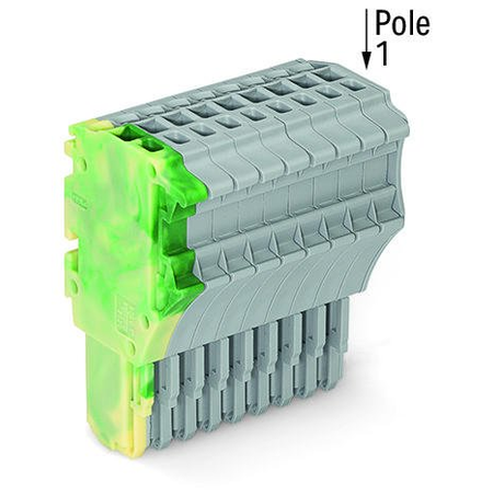 1-conductor female plug; 1.5 mm²; 11-pole; 1,50 mm²; green-yellow, gray