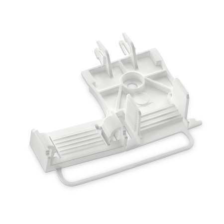 Strain relief plate; for 294 Series; for single strands; 3- to 5-pole; with secured clamp; white