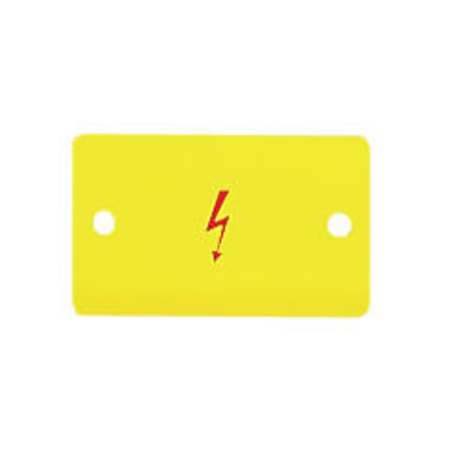 Protective warning marker; with high-voltage symbol; for 3 terminal blocks; yellow