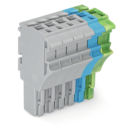 1-conductor female plug; 2.5 mm²; 6-pole; 2,50 mm²; gray, blue, green-yellow