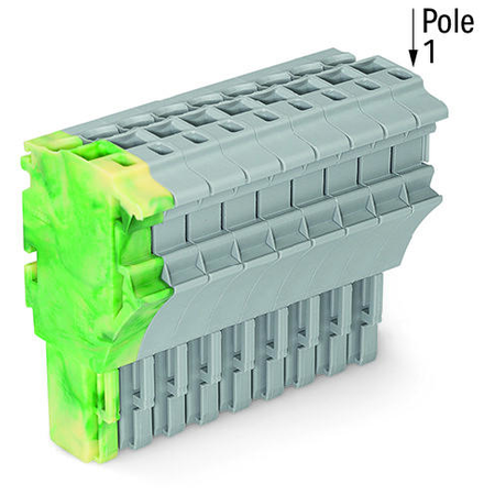 1-conductor female plug; 2.5 mm²; 10-pole; 2,50 mm²; green-yellow, gray