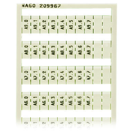 WSB marking card; as card; MARKED; A0.0, A0.1, ..., A9.6, A9.7 (1 each); not stretchable; Vertical marking; snap-on type; white