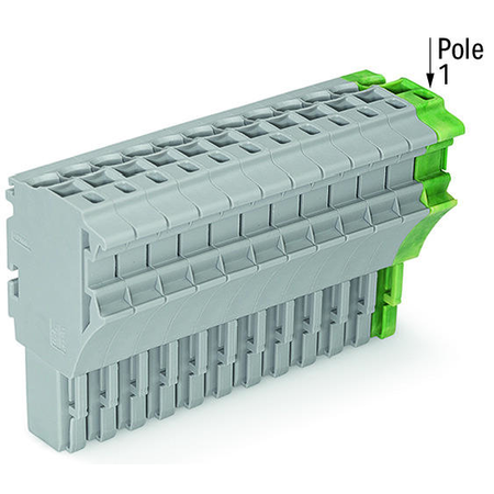 1-conductor female plug; 2.5 mm²; 13-pole; 2,50 mm²; gray, green-yellow