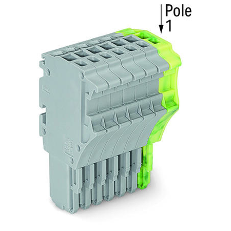 1-conductor female plug; 1.5 mm²; 8-pole; 1,50 mm²; gray, green-yellow