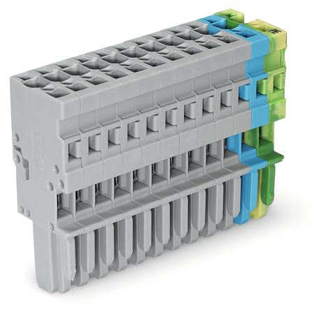 1-conductor female plug; 4 mm²; 12-pole; 4,00 mm²; gray, blue, green-yellow
