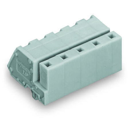 1-conductor female plug; angled; Snap-in mounting feet; 2.5 mm²; Pin spacing 7.5 mm; 10-pole; 2,50 mm²; gray