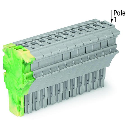 1-conductor female plug; 2.5 mm²; 14-pole; 2,50 mm²; green-yellow, gray