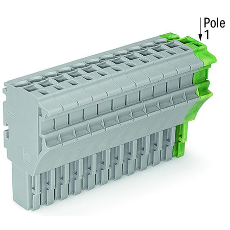 1-conductor female plug; 2.5 mm²; 14-pole; 2,50 mm²; gray, green-yellow