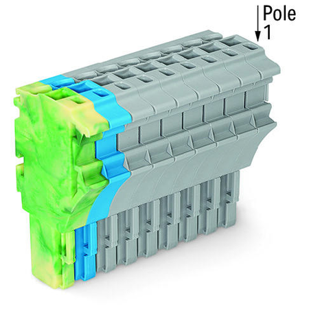 1-conductor female plug; 2.5 mm²; 11-pole; 2,50 mm²; green-yellow, blue, gray