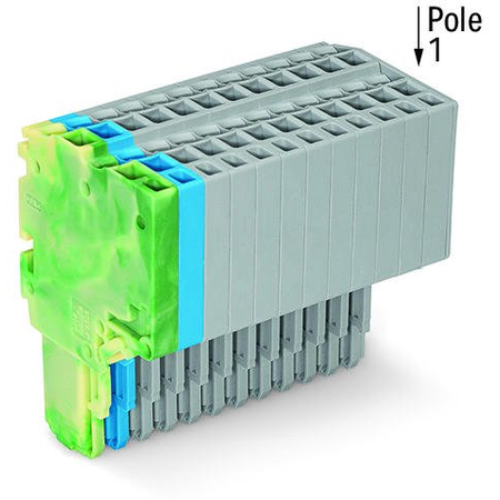 2-conductor female connector; 1.5 mm²; 14-pole; 1,50 mm²; green-yellow, blue, gray