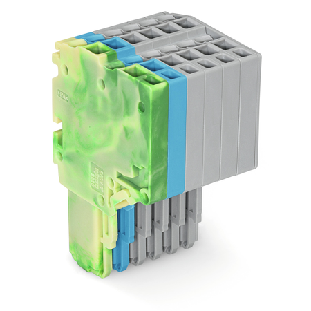 2-conductor female connector; 1.5 mm²; 6-pole; 1,50 mm²; green-yellow, blue, gray