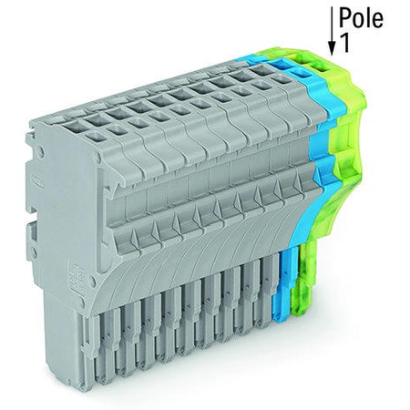 1-conductor female plug; 1.5 mm²; 13-pole; 1,50 mm²; gray, blue, green-yellow