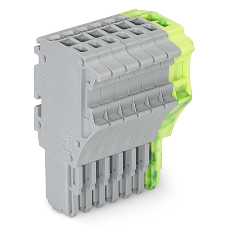 1-conductor female plug; 1.5 mm²; 7-pole; 1,50 mm²; gray, green-yellow