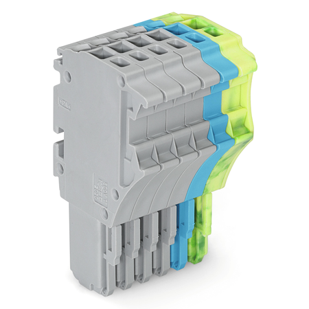 1-conductor female plug; 1.5 mm²; 6-pole; 1,50 mm²; gray, blue, green-yellow