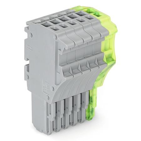 1-conductor female plug; 1.5 mm²; 6-pole; 1,50 mm²; gray, green-yellow