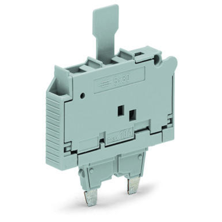 Fuse plug; with pull-tab; for 5 x 30 mm miniature metric fuse; with indicator lamp; 380 - 500 V; 7.4 mm wide; gray