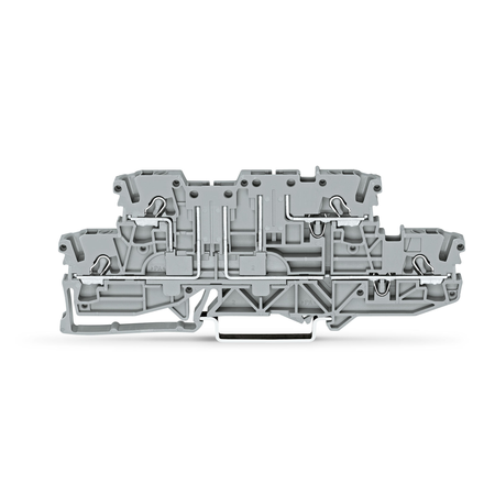 Double-deck, double-disconnect terminal block; L/L; for DIN-rail 35 x 15 and 35 x 7.5; 2.5 mm²; Push-in CAGE CLAMP®; 2,50 mm²; gray