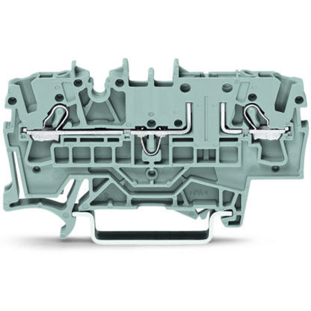 2-conductor carrier terminal block; for DIN-rail 35 x 15 and 35 x 7.5; 2.5 mm²; Push-in CAGE CLAMP®; 2,50 mm²; orange