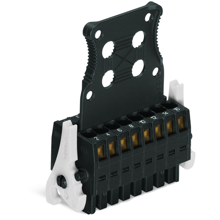 1-conductor female plug; 100% protected against mismating; Levers; Strain relief plate; direct marking; 1.5 mm²; Pin spacing 3.5 mm; 16-pole; 1,50 mm²; black