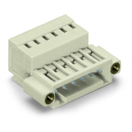 1-conductor male connector; 100% protected against mismating; Threaded flange; 1.5 mm²; Pin spacing 3.5 mm; 4-pole; 1,50 mm²; light gray