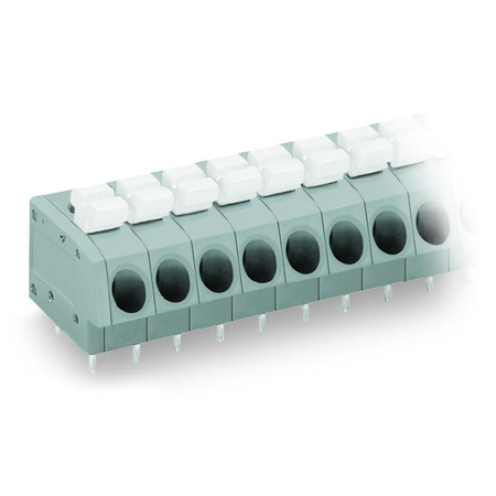 PCB terminal block; push-button; 2.5 mm²; Pin spacing 5 mm; 10-pole; Push-in CAGE CLAMP®; 2,50 mm²; gray