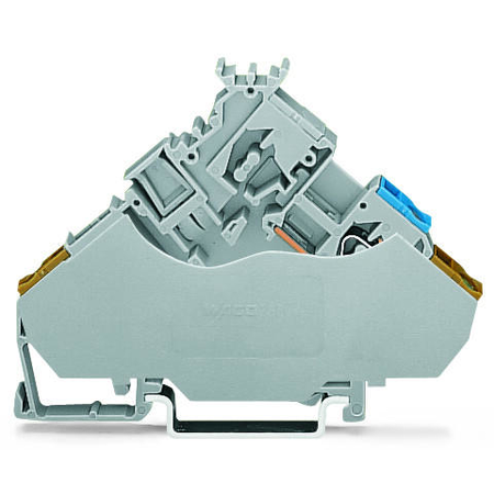 2-conductor actuator terminal block; with colored conductor entries; 2.5 mm²; CAGE CLAMP®; 2,50 mm²; gray