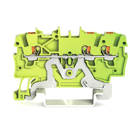 3-conductor ground terminal block; 1 mm²; with test port; side and center marking; for DIN-rail 35 x 15 and 35 x 7.5; Push-in CAGE CLAMP®; 1,00 mm²; green-yellow