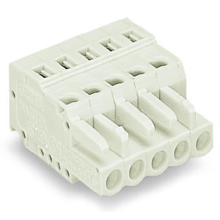 1-conductor female plug; 100% protected against mismating; 2.5 mm²; Pin spacing 5 mm; 15-pole; 2,50 mm²; light gray