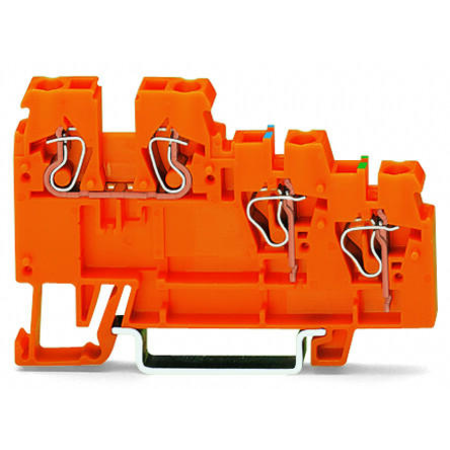 3-conductor sensor/actuator terminal block; with colored conductor entries; 2.5 mm²; CAGE CLAMP®; 2,50 mm²; orange