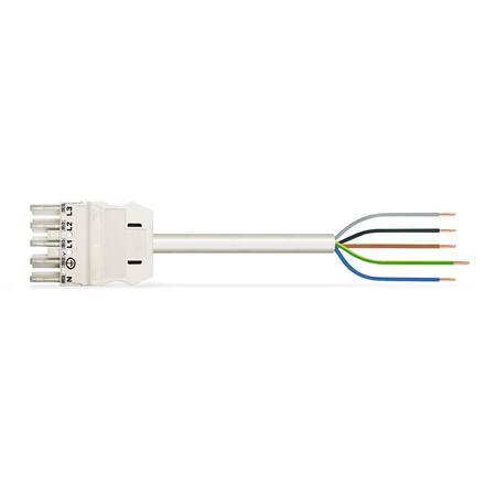 pre-assembled connecting cable; Eca; Socket/open-ended; 5-pole; Cod. A; H05VV-F 5G 1.5 mm²; 2 m; 1,50 mm²; white