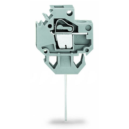 Feedthrough terminal block; Conductor/wire-wrap connection; Plate thickness: 1.5 mm; 4 mm²; Pin spacing 6 mm; 1-pole; CAGE CLAMP®; 4,00 mm²; gray