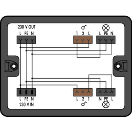 Distribution box; Single-pole switch circuit; 1 input; 5 outputs; Cod. A, S; MIDI; black