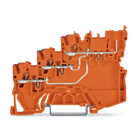 3-conductor sensor supply terminal block; for PNP (positive) switching sensors; 1 mm²; Push-in CAGE CLAMP®; 1,00 mm²; orange